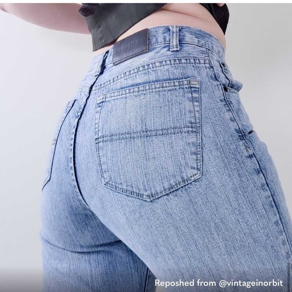 Nevada vintage straight leg y2k denim - washed out stone wash